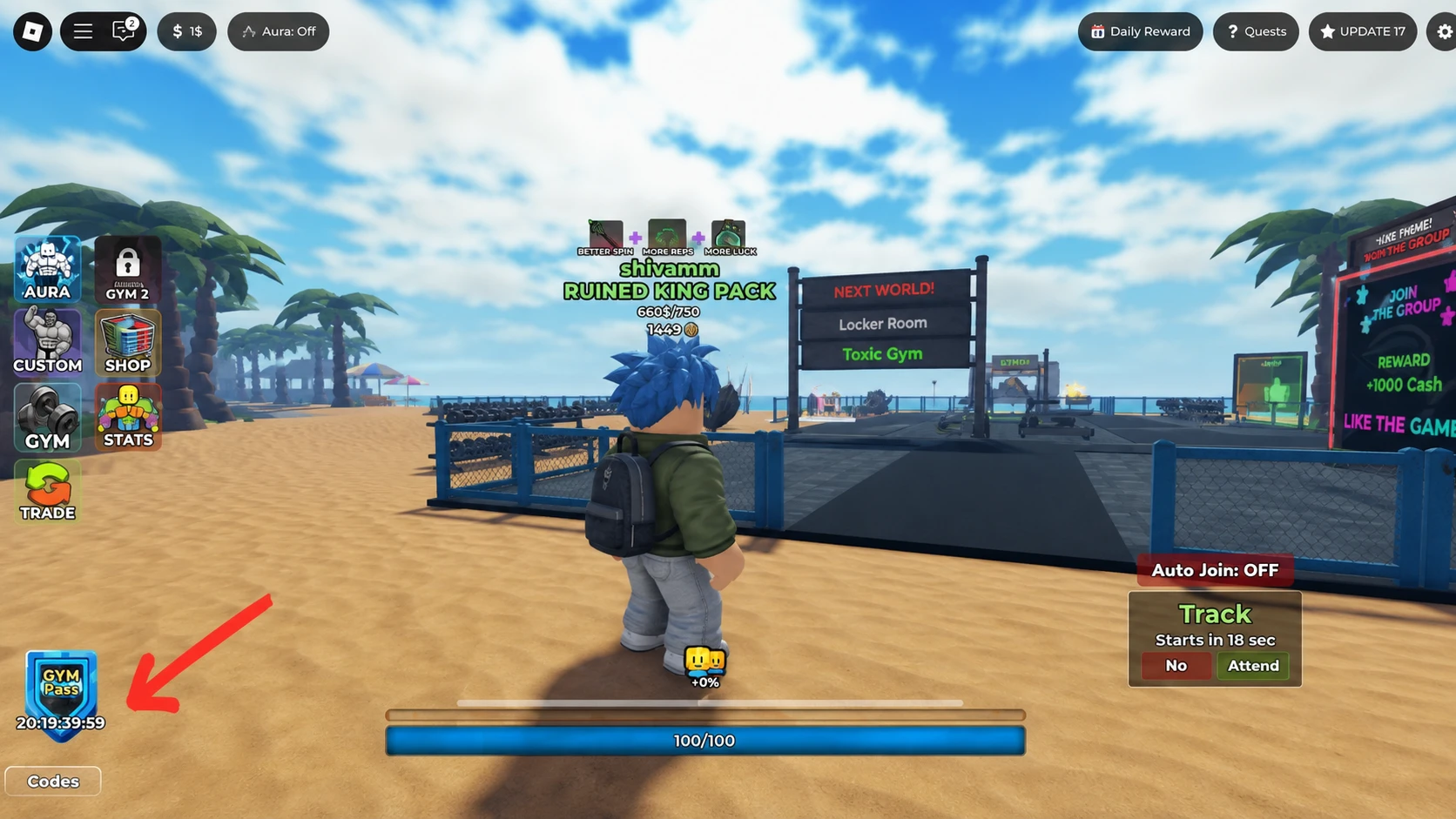 redeem Roblox Gym League Codes