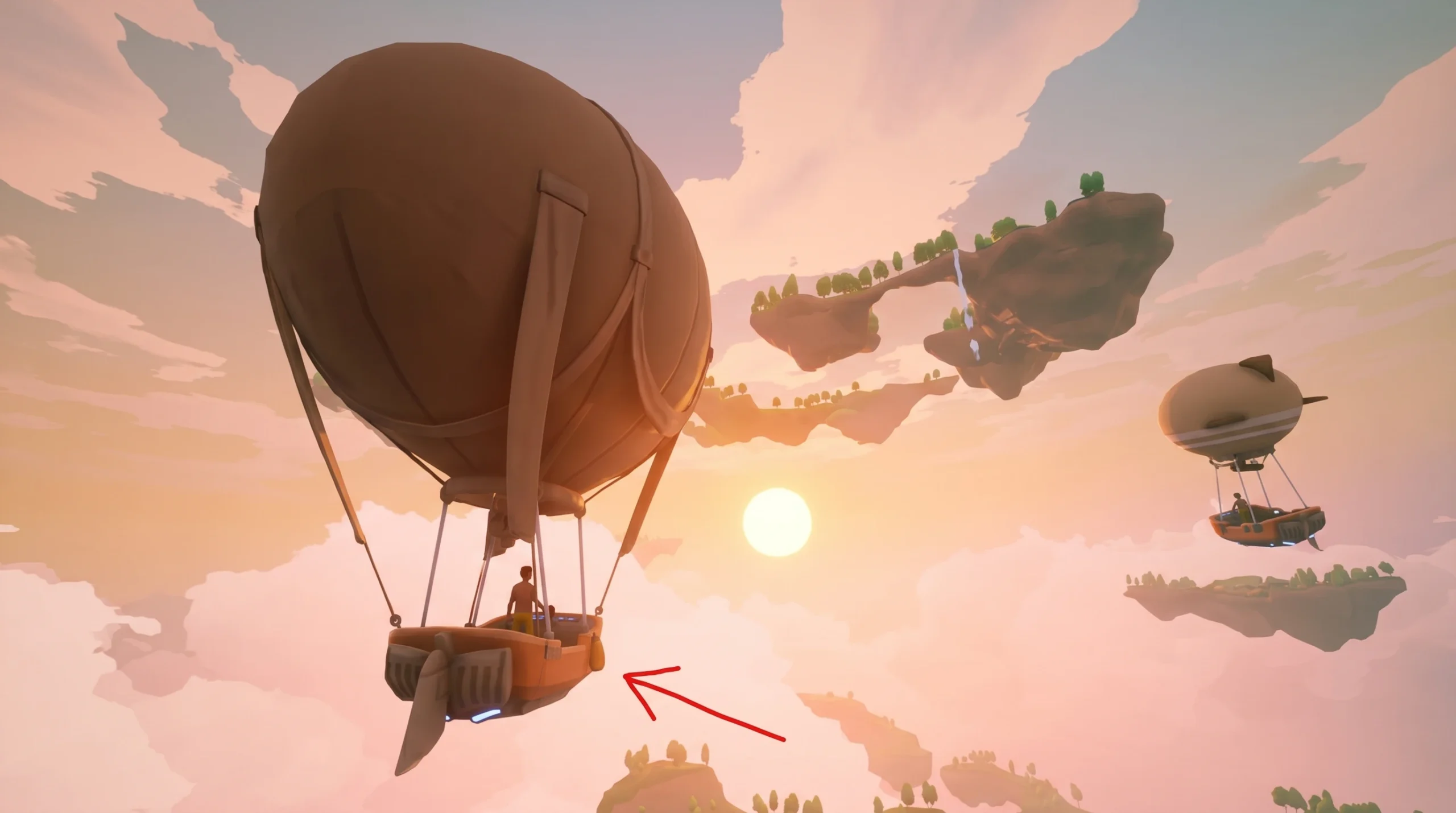 Floating in a vehicle in Solarpunk
