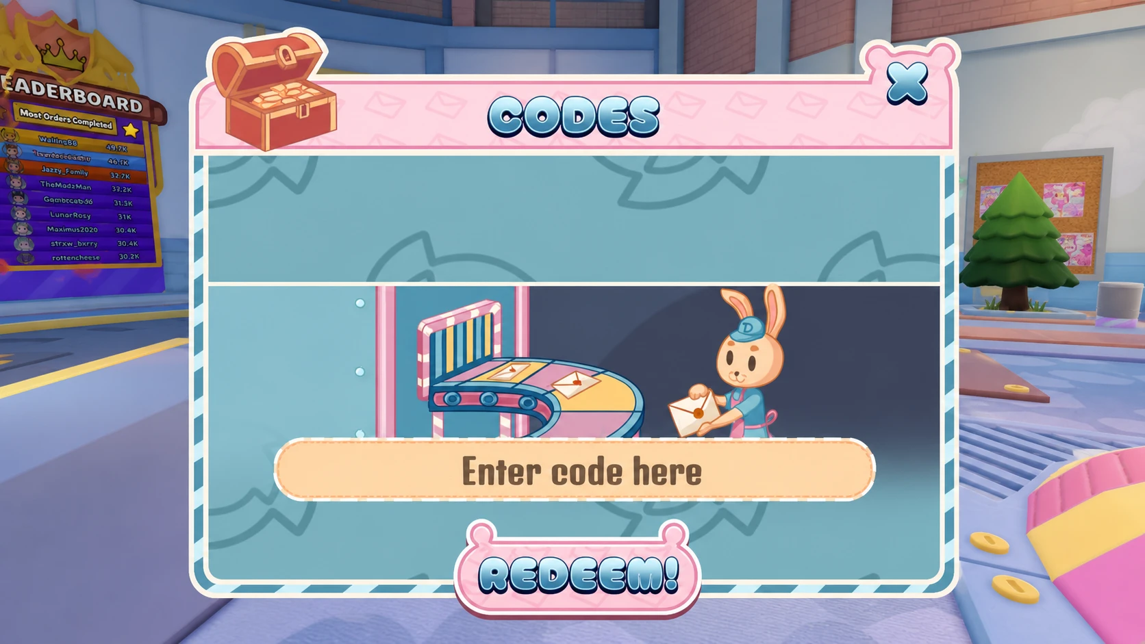 Redeeming Dolly's Factory codes in Roblox