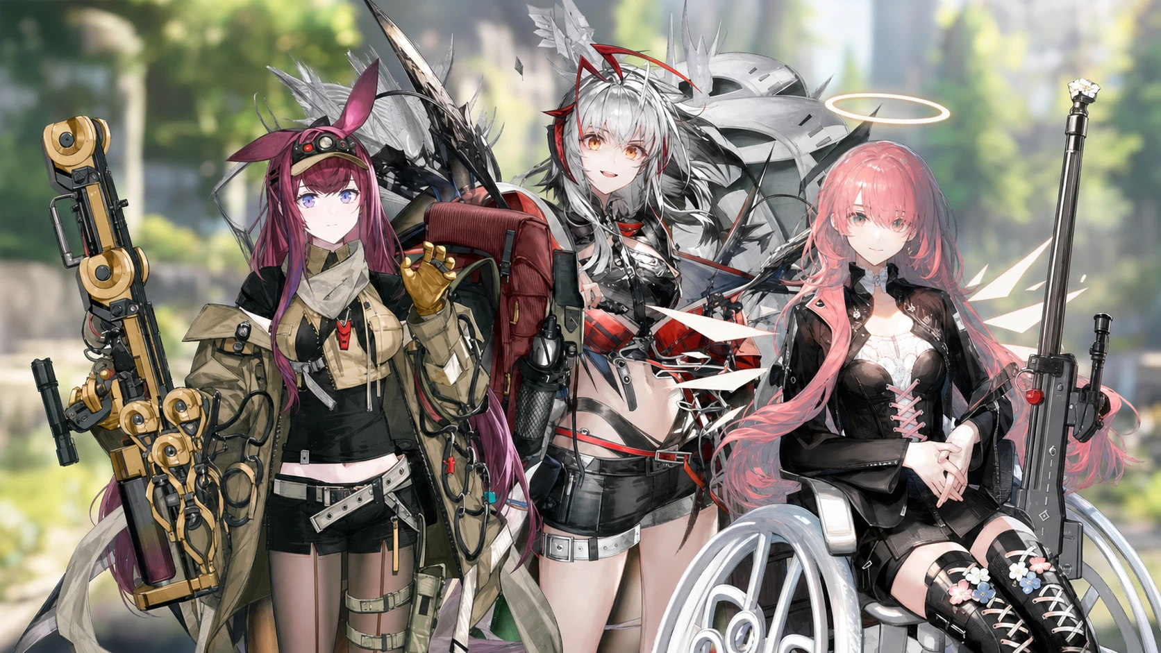 Arknights tier list: Wisadel, Ray, and Lemuen pasted on a blurred background