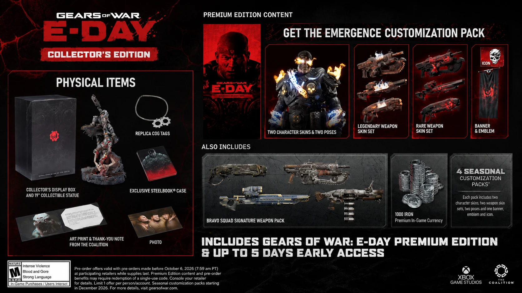 Gears of War E-Day premium and collector's editions