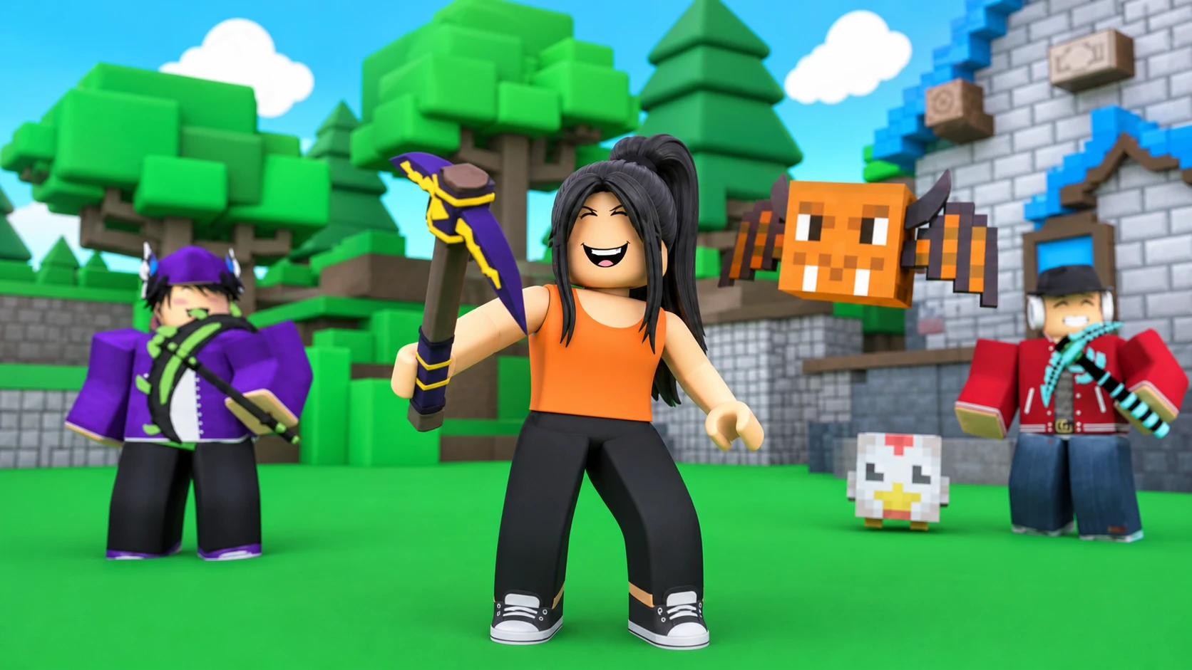Key art for Mining Clicker Simulator with multiple characters for Roblox clicker guide