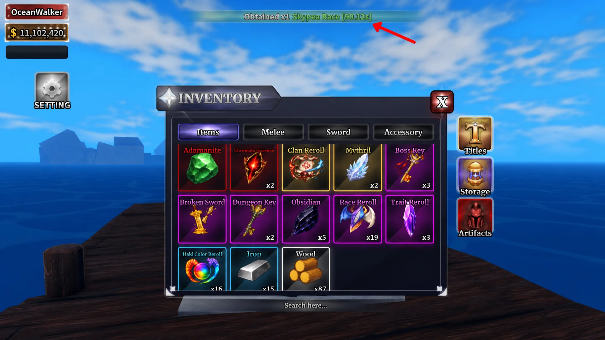 Re Roll Races in Sailor Piece