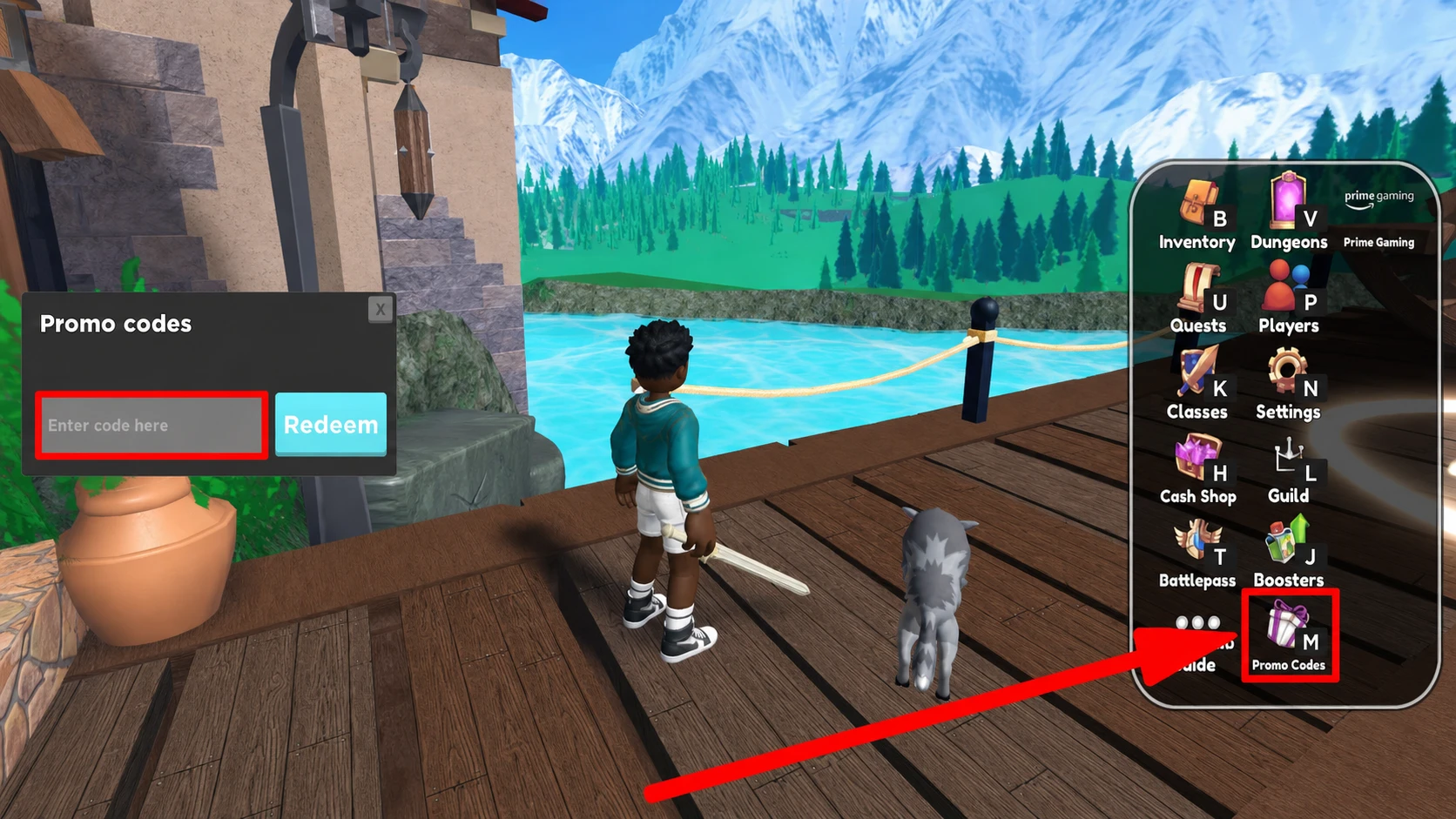 Redeem code text box for Roblox World // Zero World