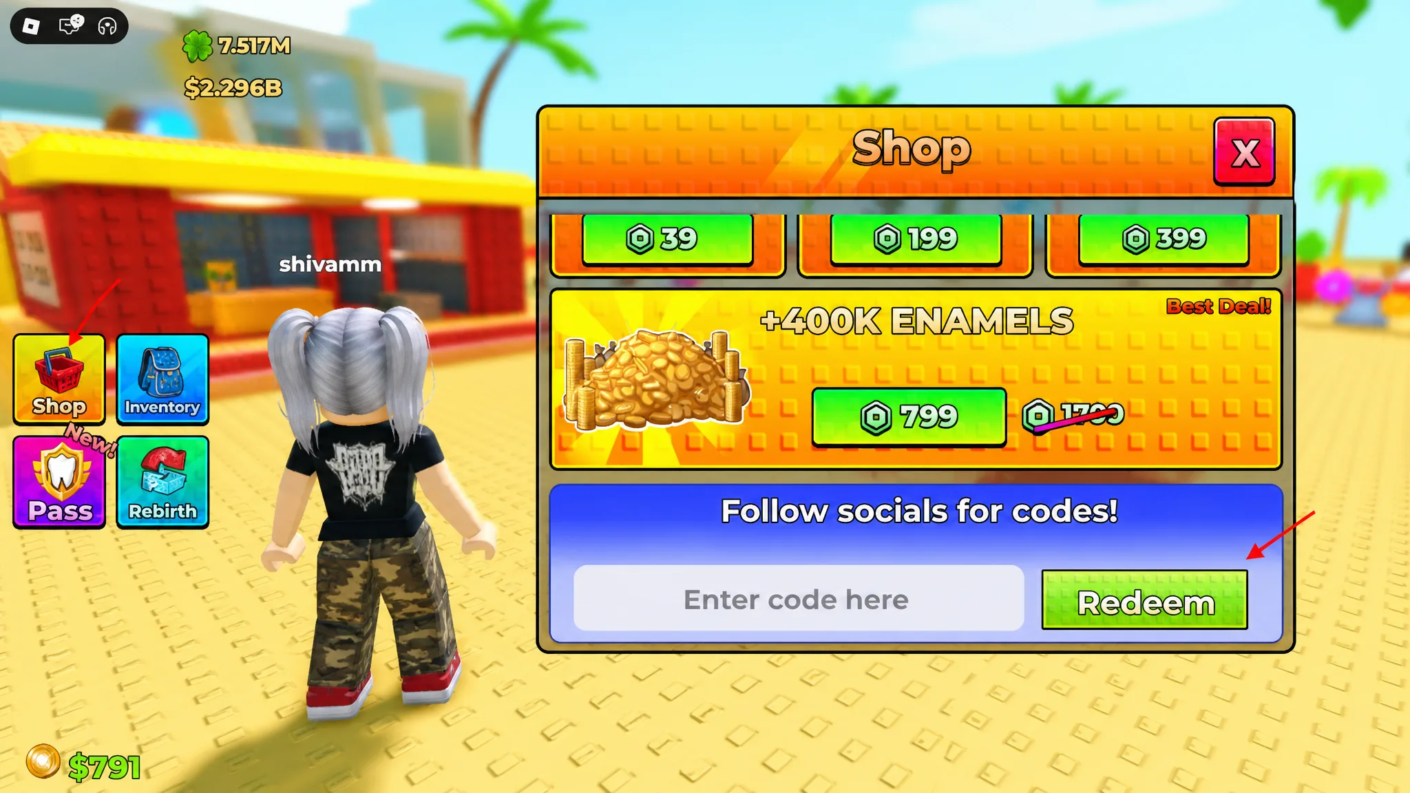 redeem cavity crushers codes