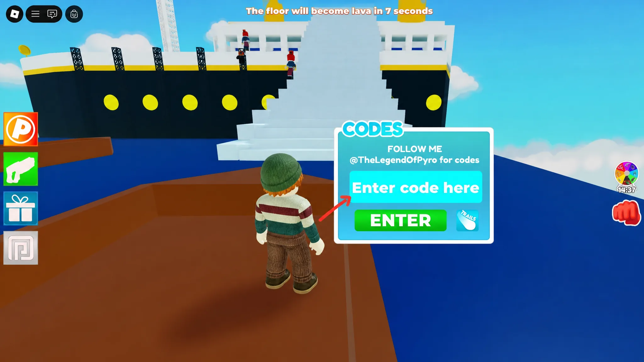 redeem Roblox The Floor Is Lava Codes