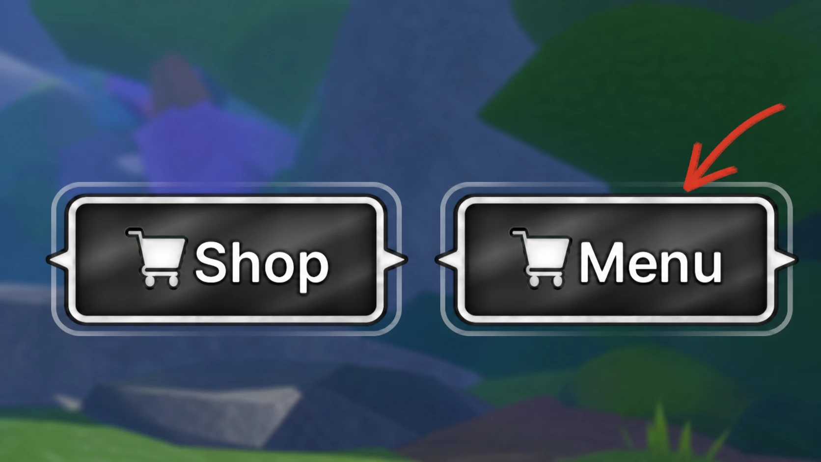 Jujutsu Zero codes: An image of the menu tab in Roblox