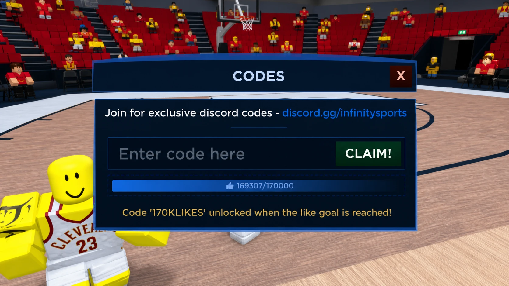 Redeeming Basketball Legends codes on Roblox