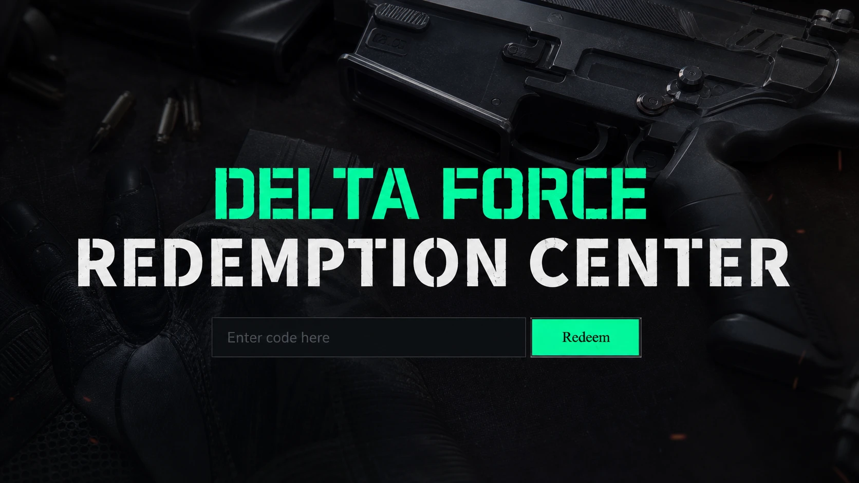 Delta Force codes: An image of the Delta Force codes redemption page
