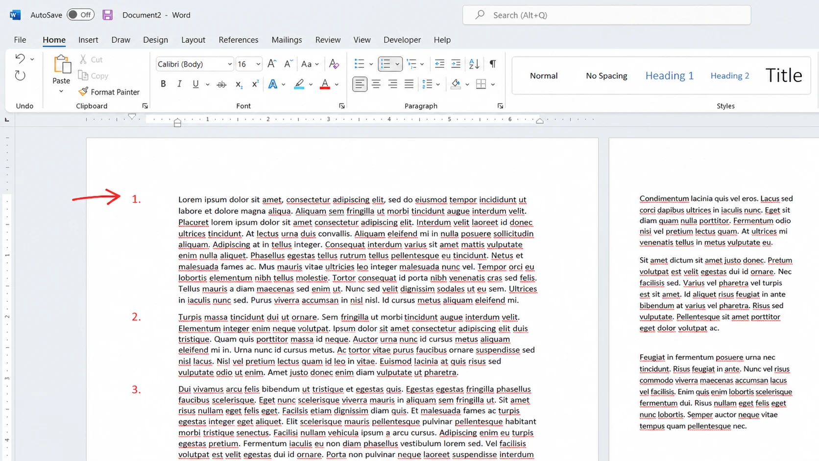 How to number paragraphs in Word, Google Docs, Word Online