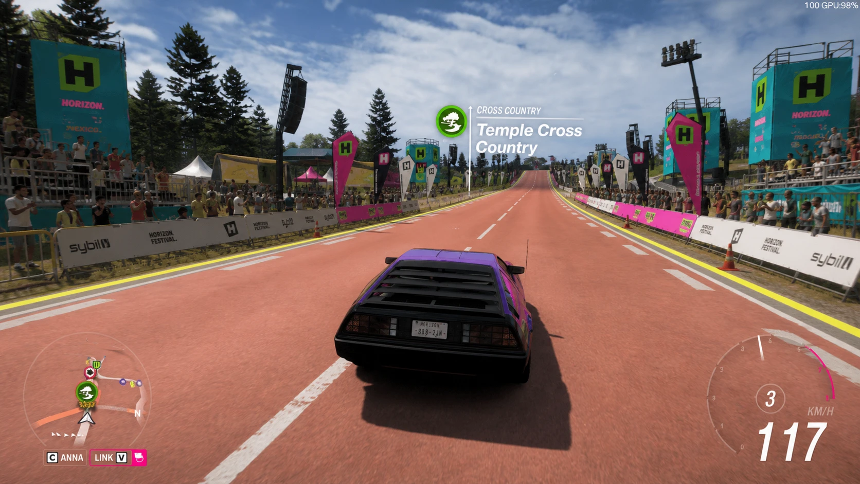 Running the DeLorean on the straights