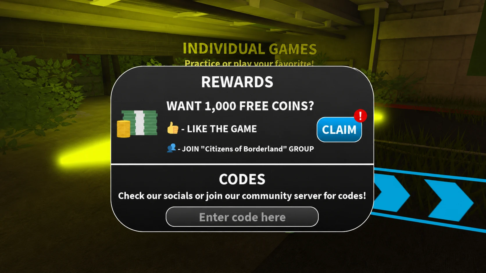 roblox borderland codes