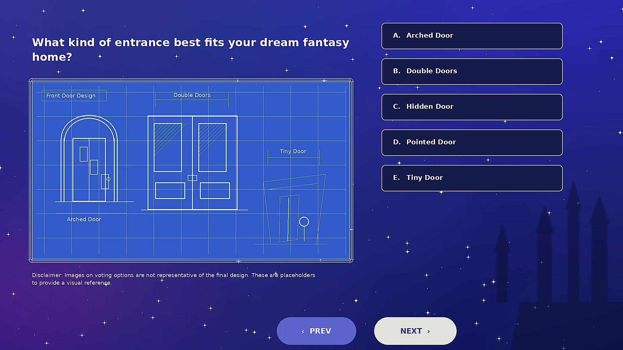 Voting on house skin door in disney dreamlight valley