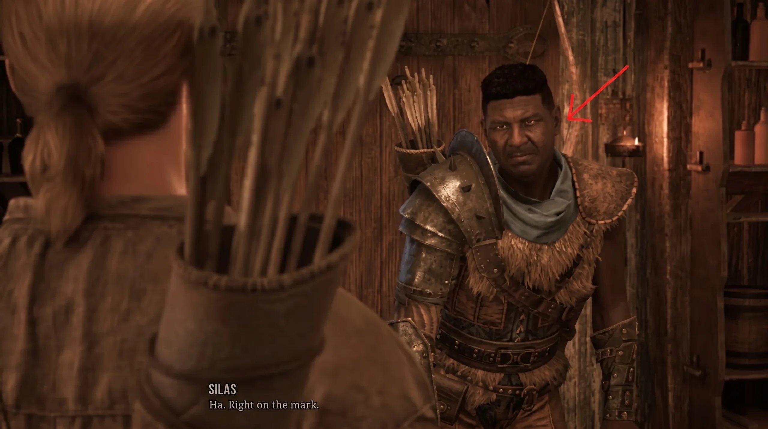 Talking to Silas behind the bar in the New Camp tavern