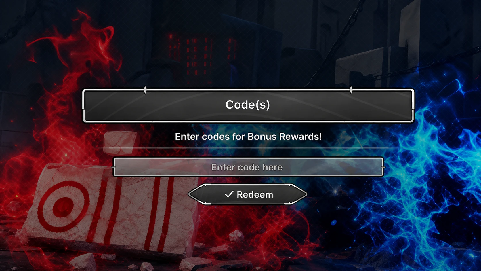 Jujutsu Zero codes: An image of the code redemption box in Roblox