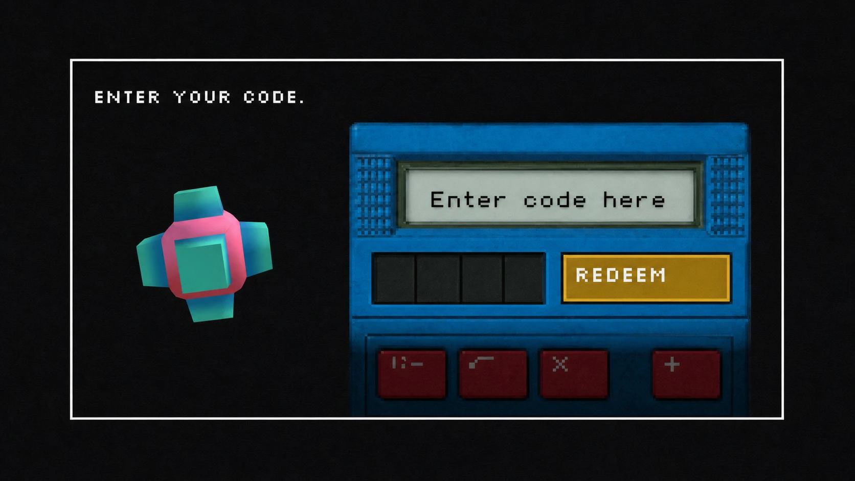Clean Crew codes redemption panel showing the text input field on the main menu