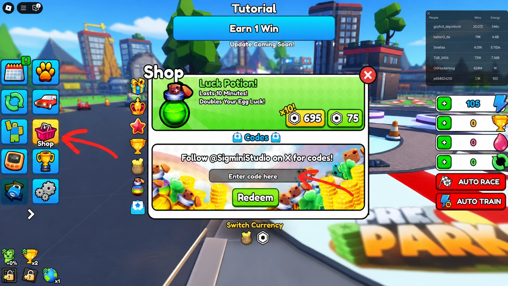 redeem roblox car training codes