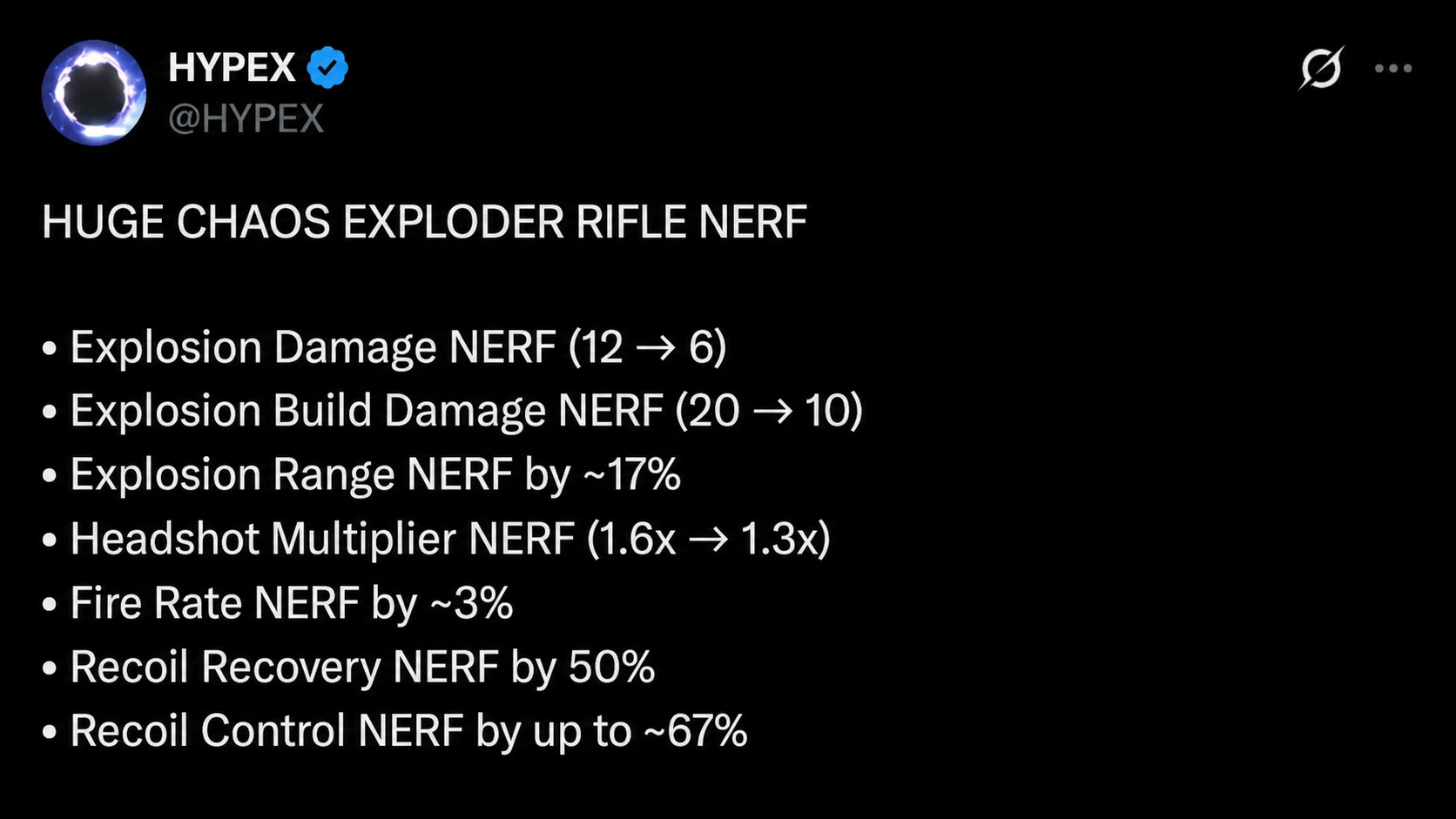 Fortnite Chaos Exploder AR Nerf Details
