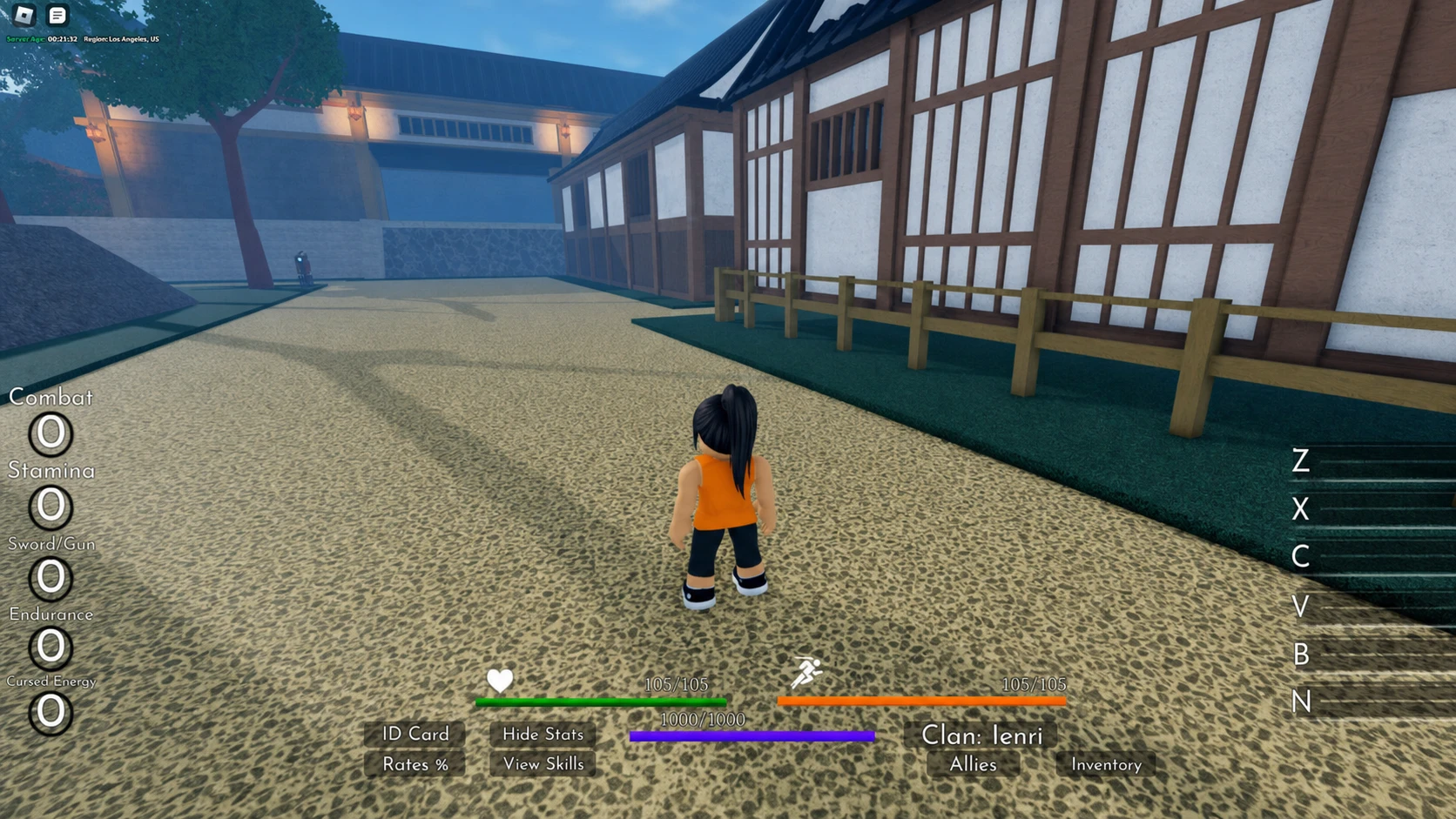 Jujutsu Chronicles codes - a ninja in front of some buildings on a road