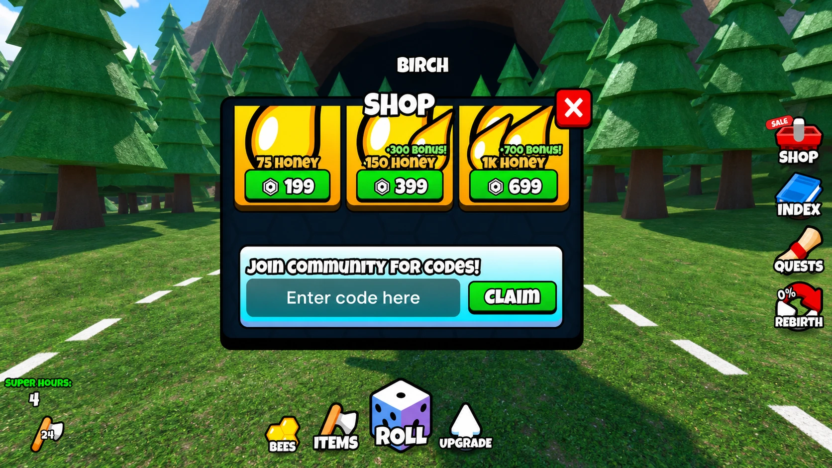 Axe RNG codes: A screenshot of the codes box with POCKET TACTICS in the slot and a PT logo in the top right corner