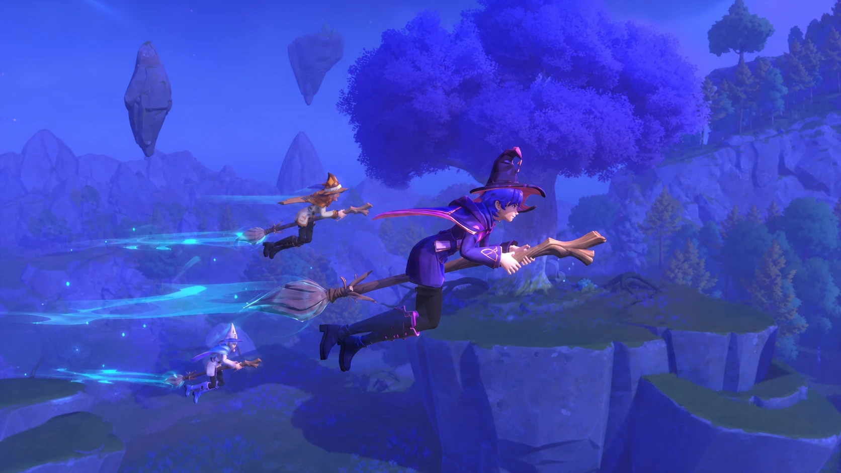 players flying in Witchspire