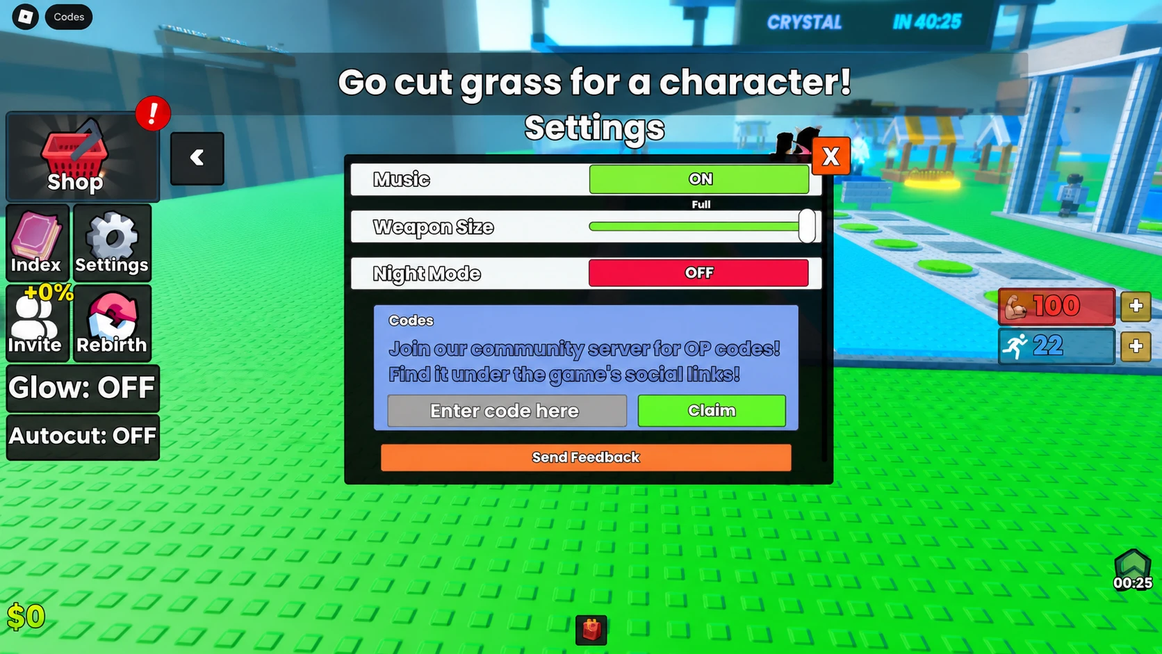 Redeeming Cut Grass for Anime Characters codes
