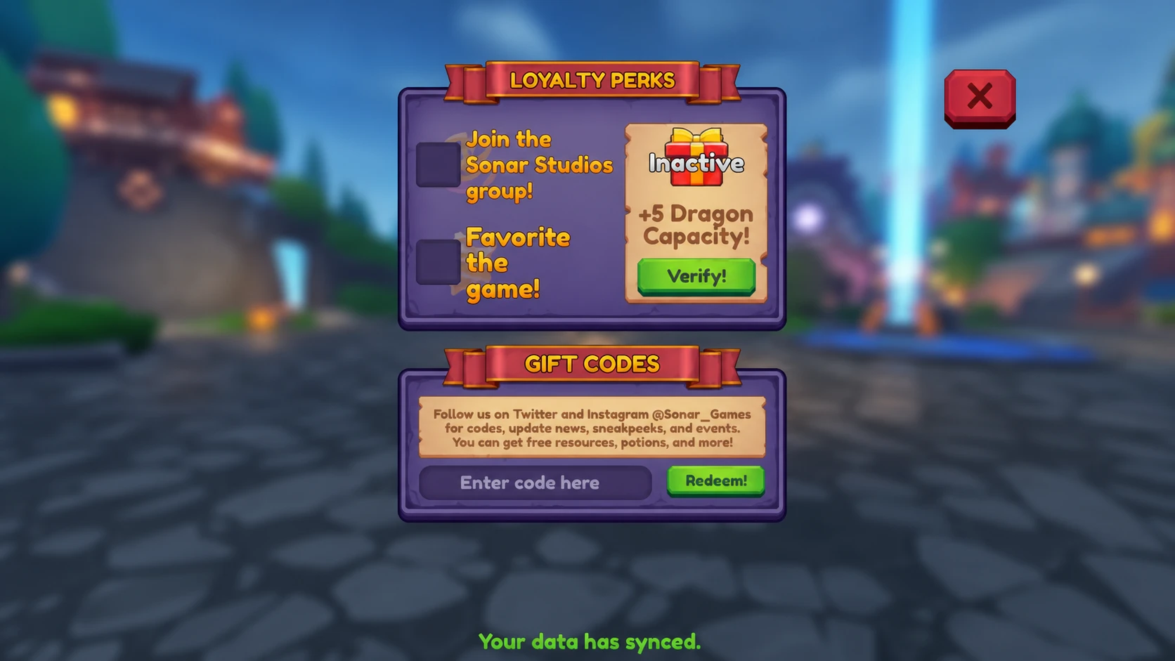 Dragon Adventures codes: A screenshot of the codes box with POCKET TACTICS in the box and a PT logo in the top right corner