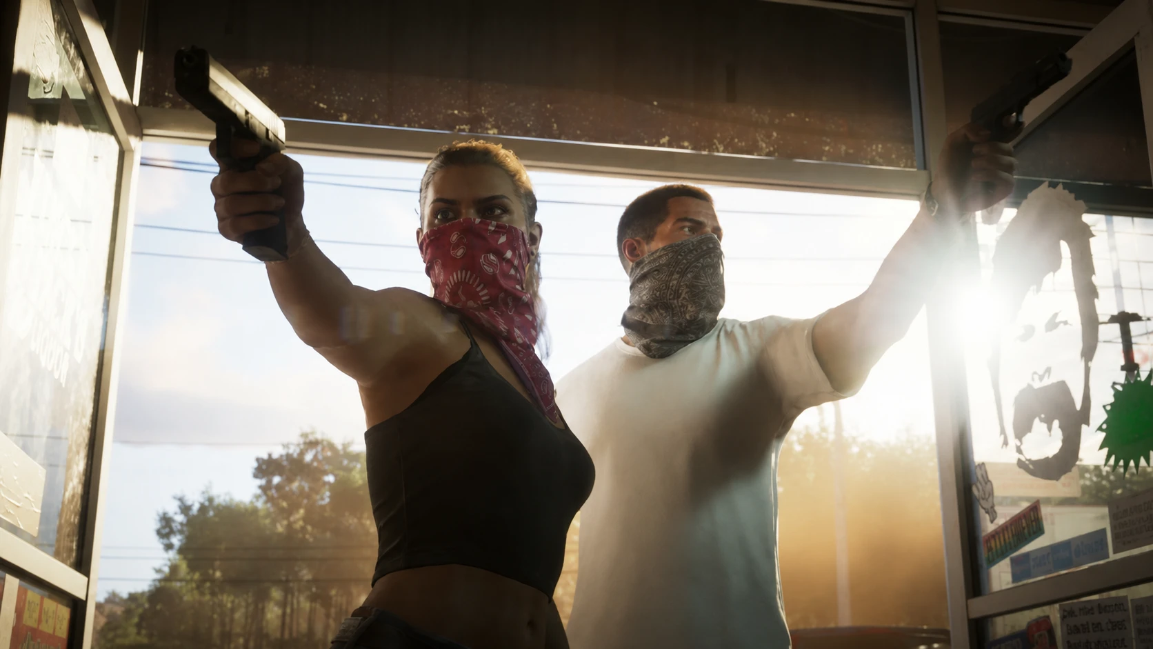 Jason and Lucia in GTA 6 Trailer One