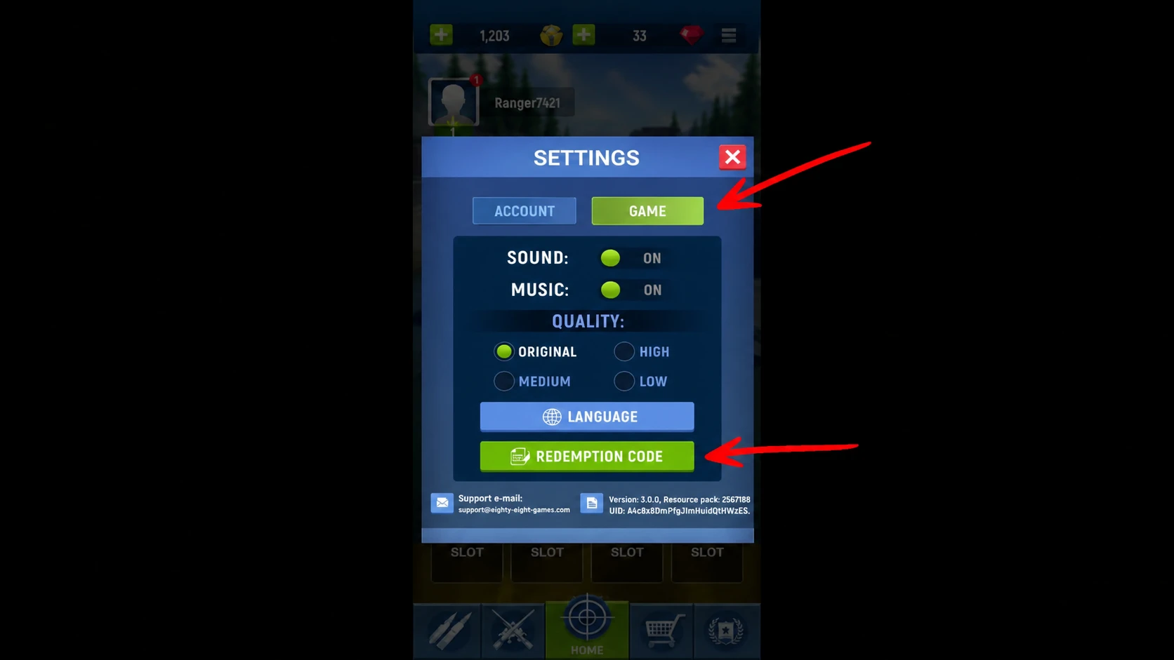 Hunting Sniper Codes