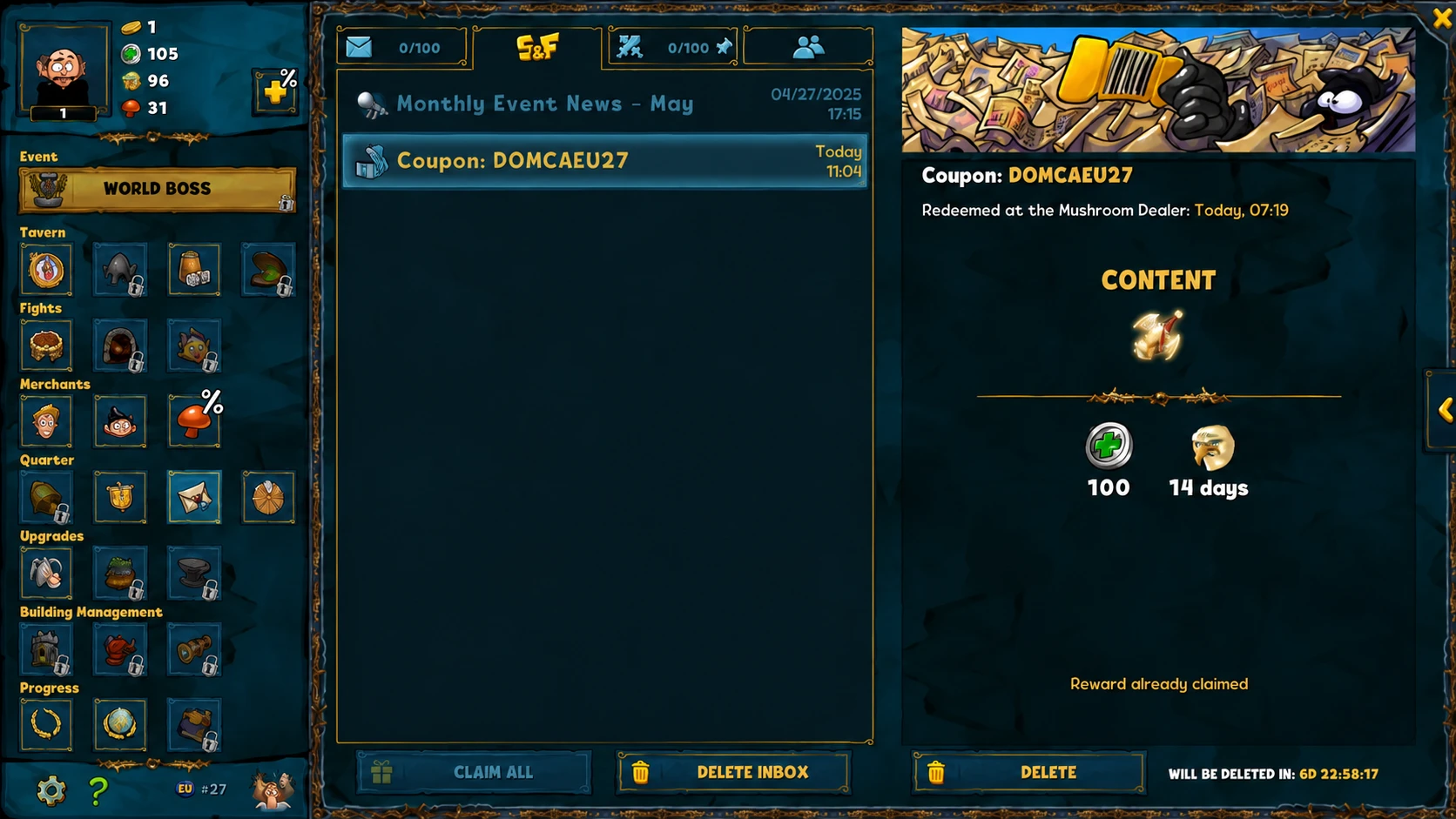 Shakes & Fidget code