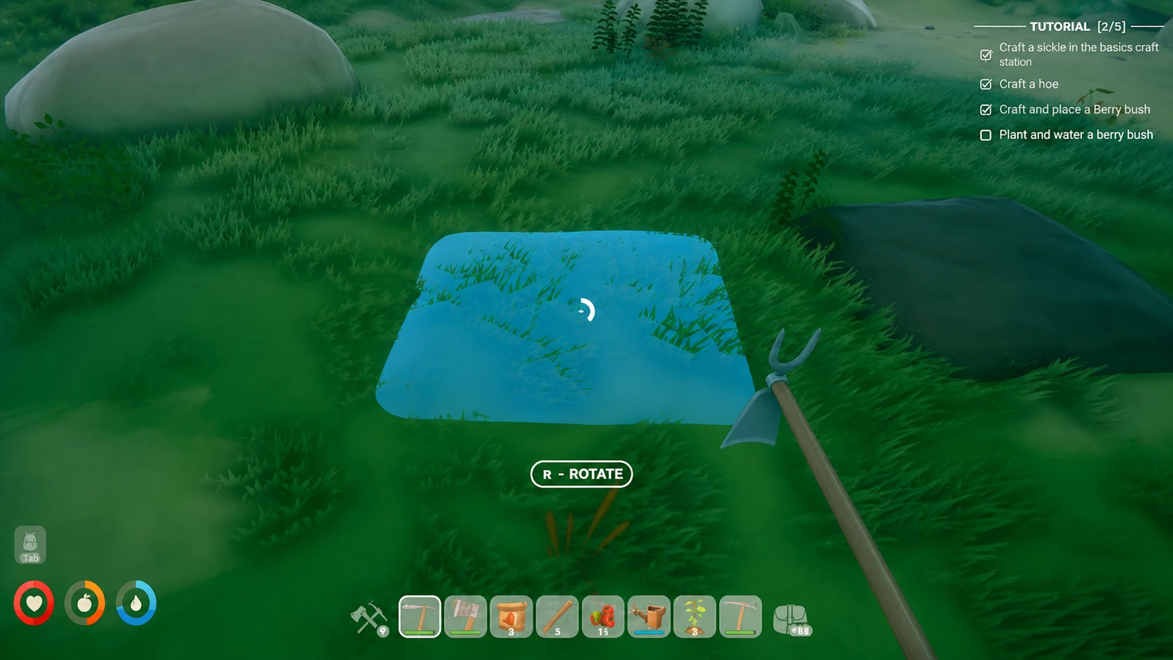 Solarpunk farming setup on a floating island