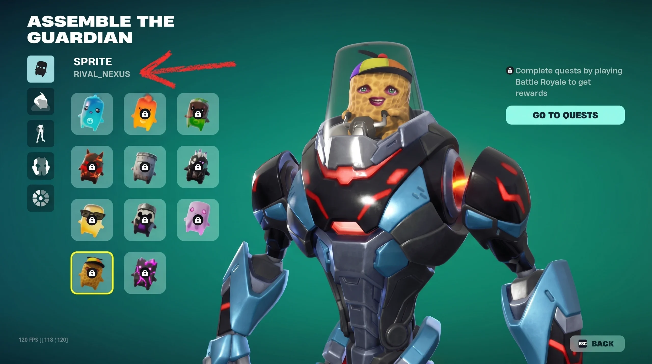Fortnite Burnt Peanut Sprite Guardian Skin