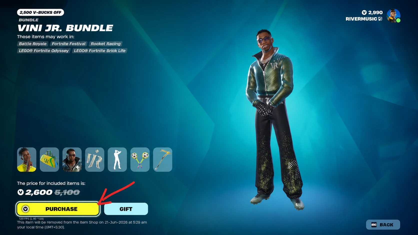 Fortnite Vini Jr skin
