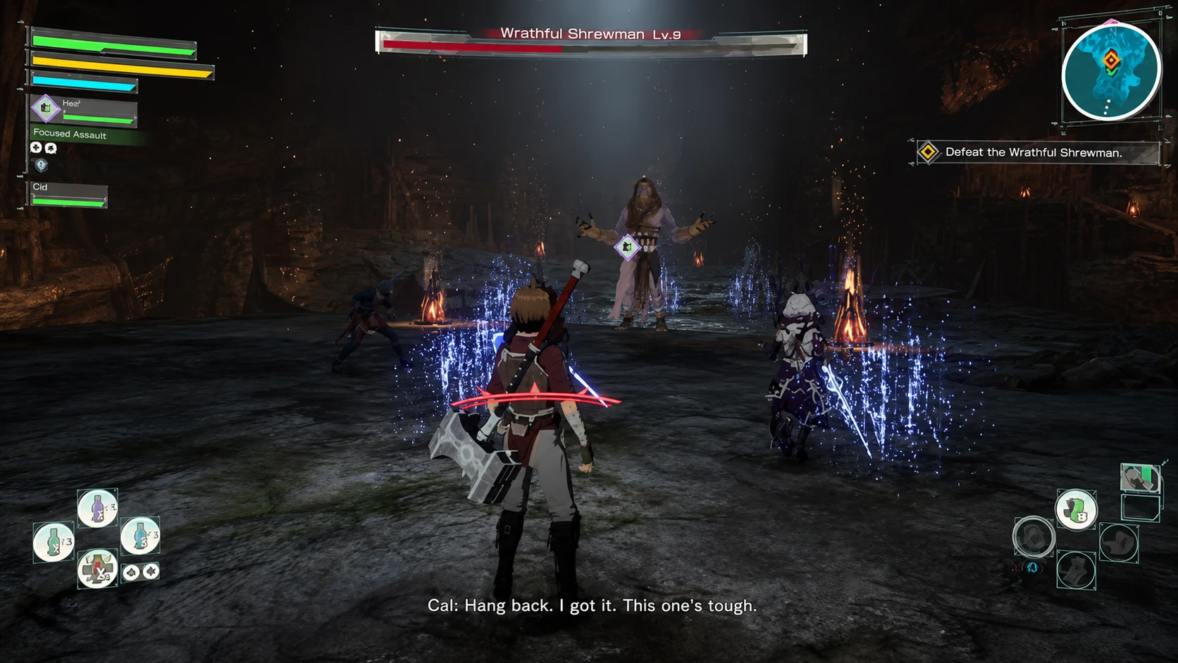A barrier-gated boss encounter in Echoes of Aincrad