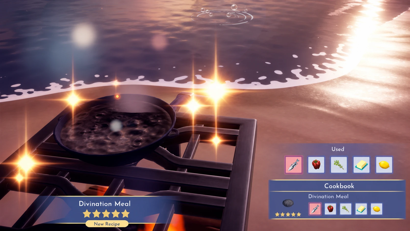 Cooking the Divination Meal in disney dreamlight valley