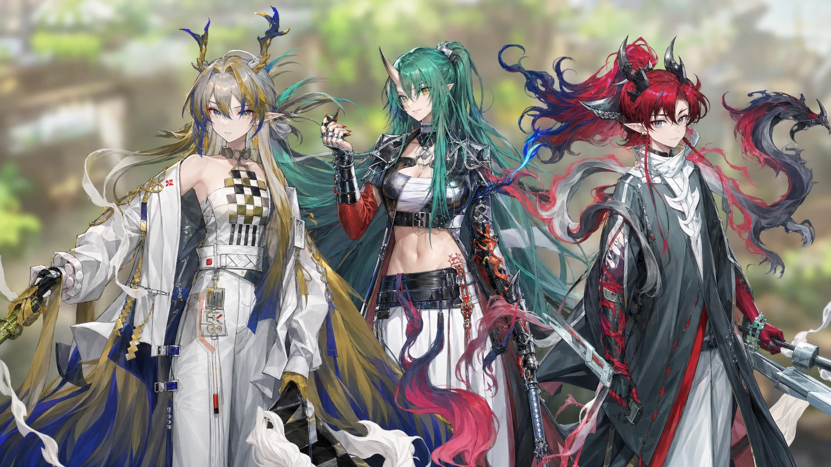 Arknights tier list: Hoshiguma the Breacher, Shu, and Yu on a blurred background