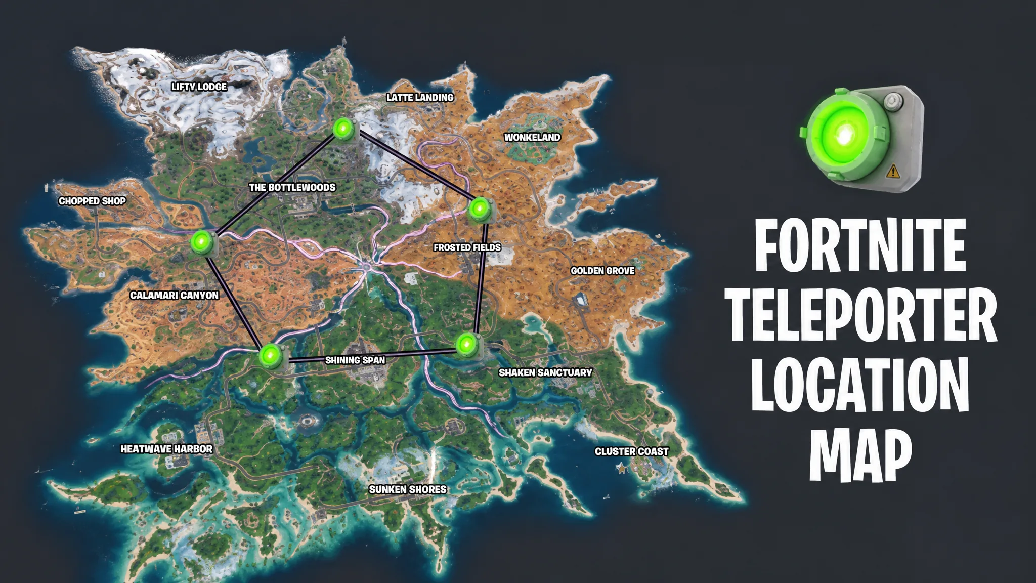 Fortnite Teleporter Locations Map