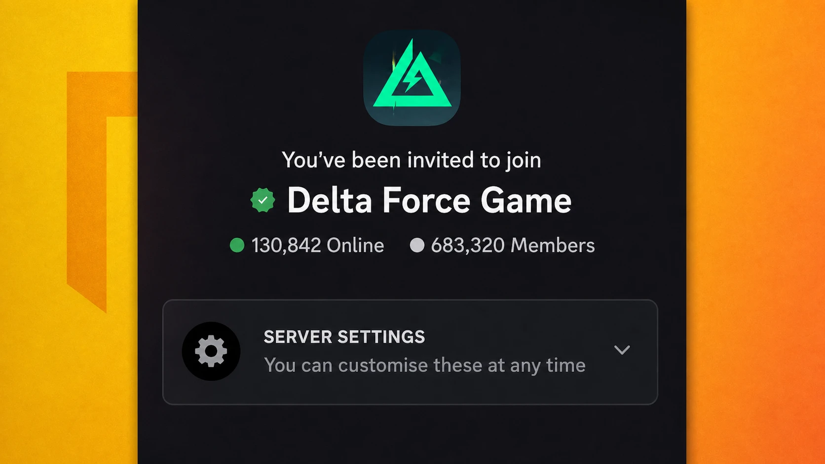Delta Force codes: An image of the Delta Force Discord server