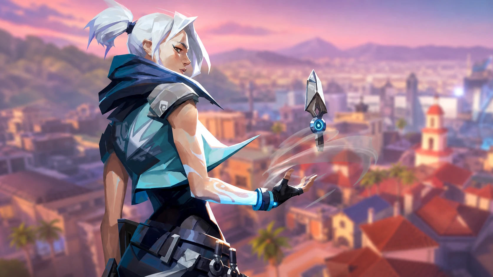 Valorant tier list: Jett with her blue outfit and wind blades