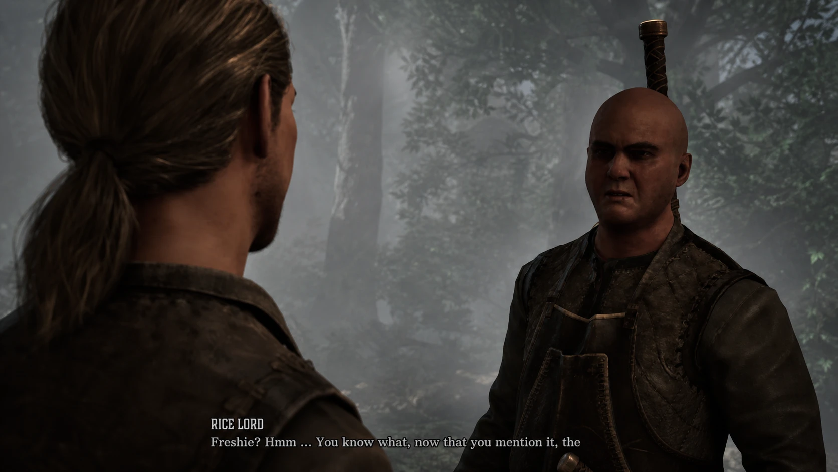 Speaking with the Rice Lord to begin A Few Drops Too Much