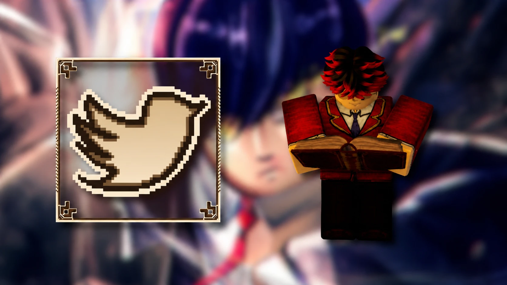 Mashle Academy codes: The official codes logo next to the related NPC on a blurred background with a PT roundel in the top right corner