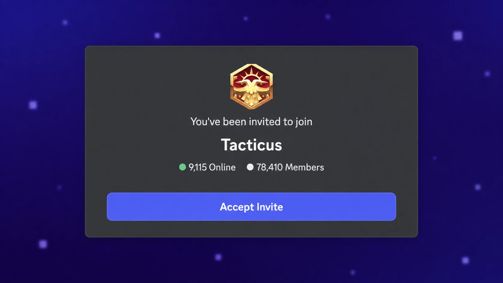 Warhammer 40k Tacticus codes: An image of the Tacticus Discord