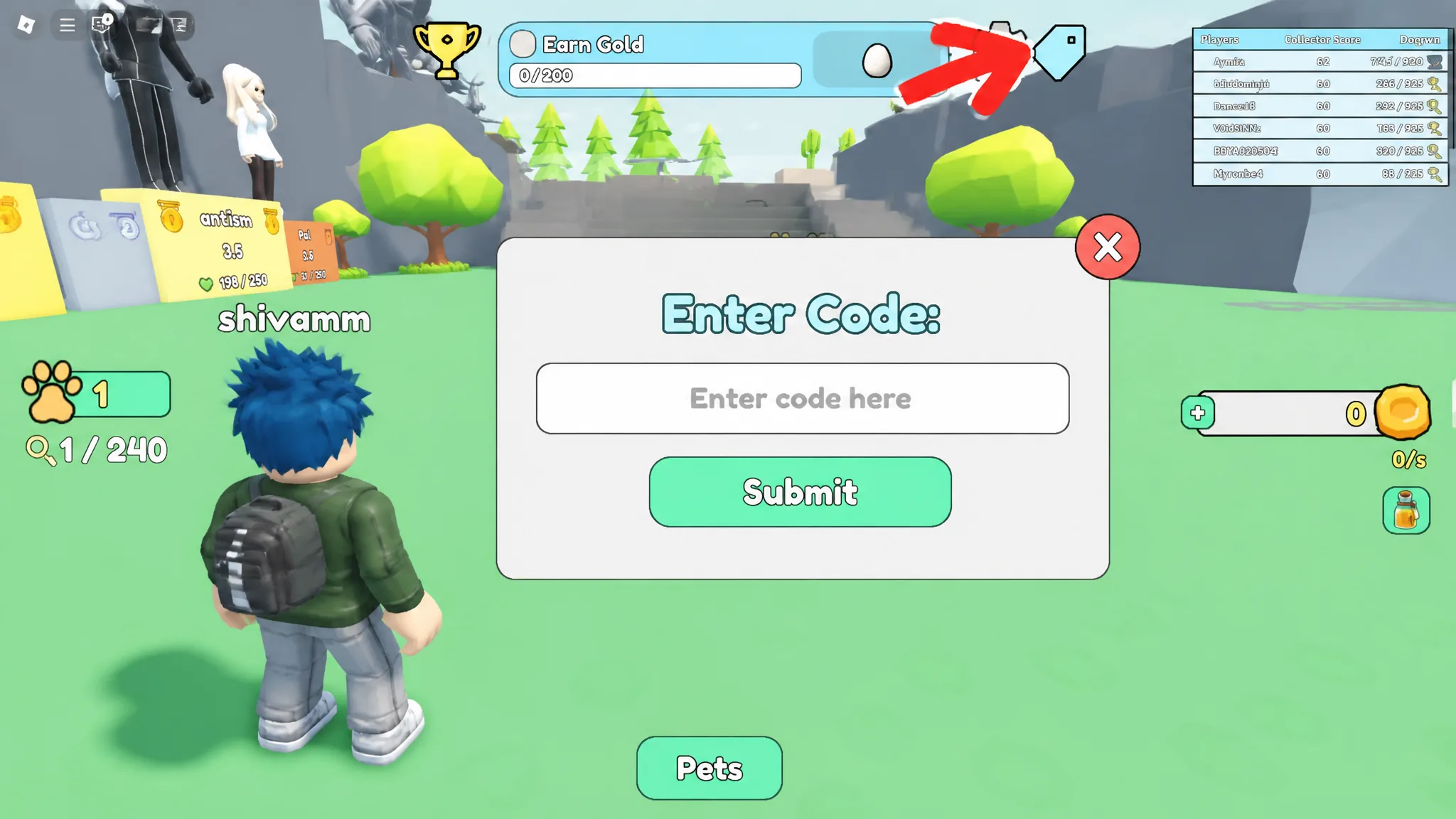 redeem roblox collect all pets codes