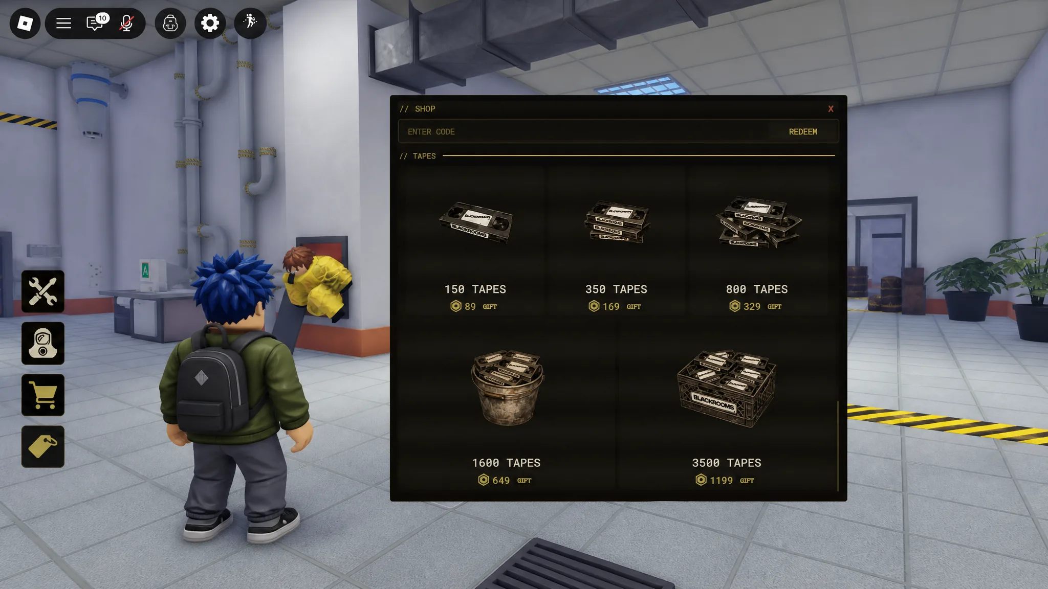 Blackrooms Codes Redemption Systen