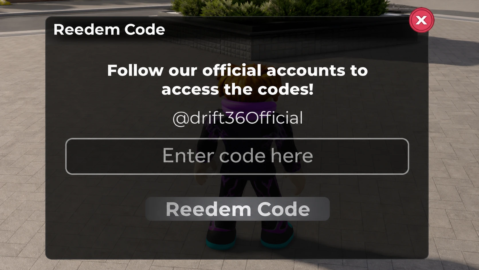 Drift 36 codes: An image of the Drift 36 redeem codes box