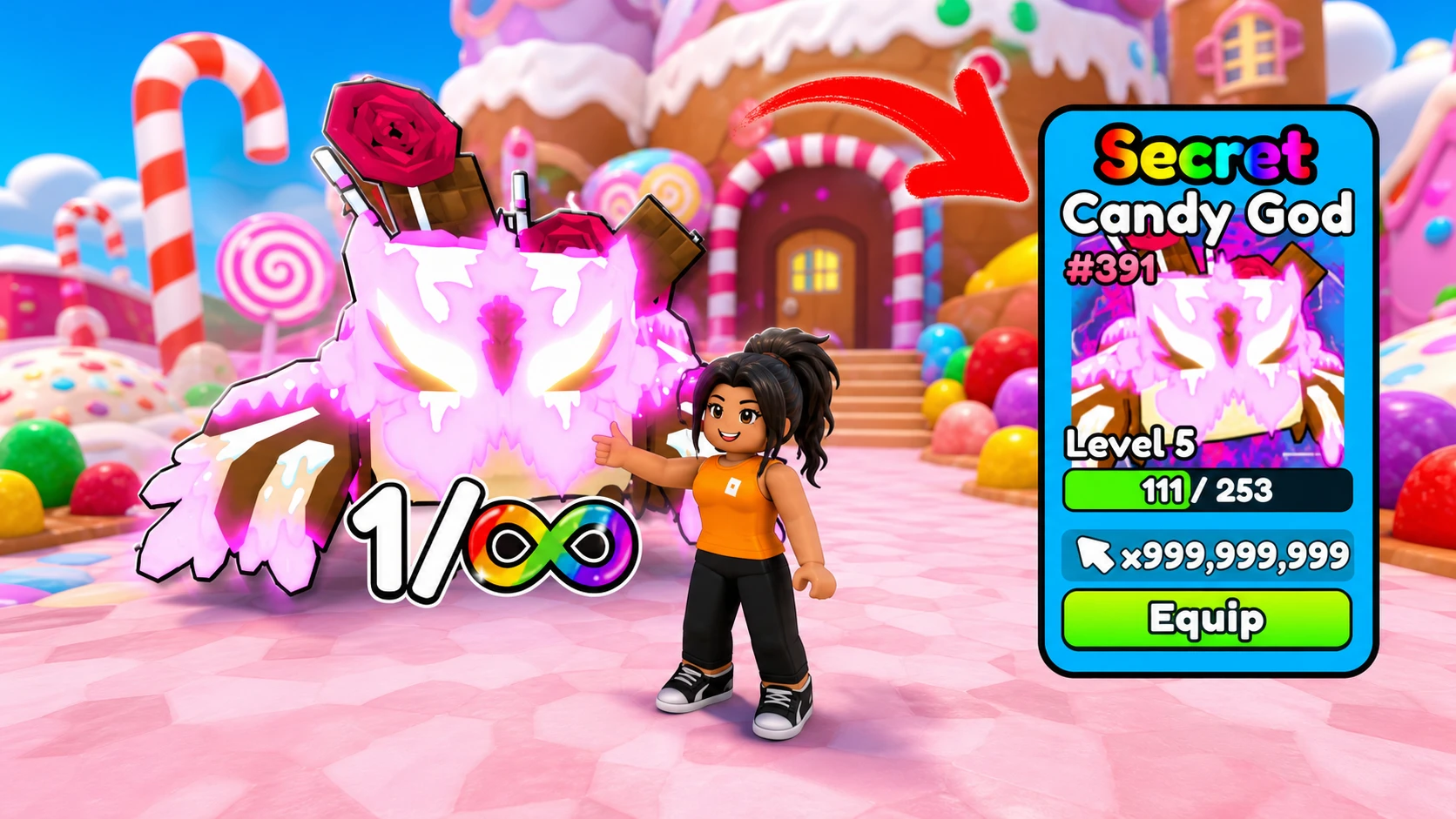 Tap Simulator key art with a Roblox character and a massive pink pet for best Roblox clicker games guide
