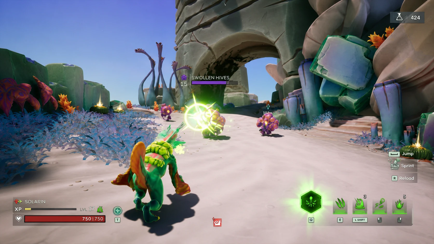 A voidling facing enemies in Voidling Bound