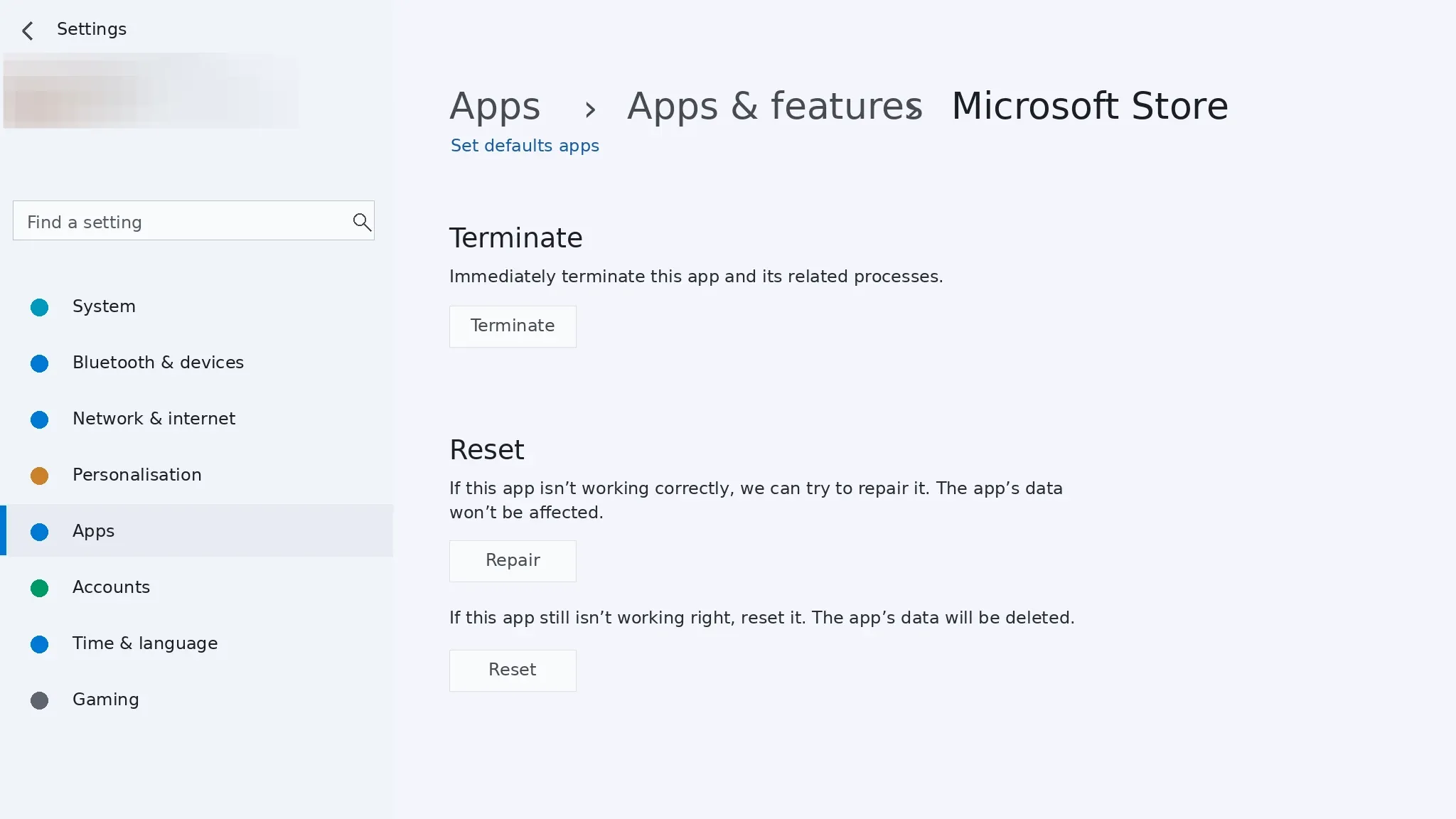 Reset Microsoft Store-11