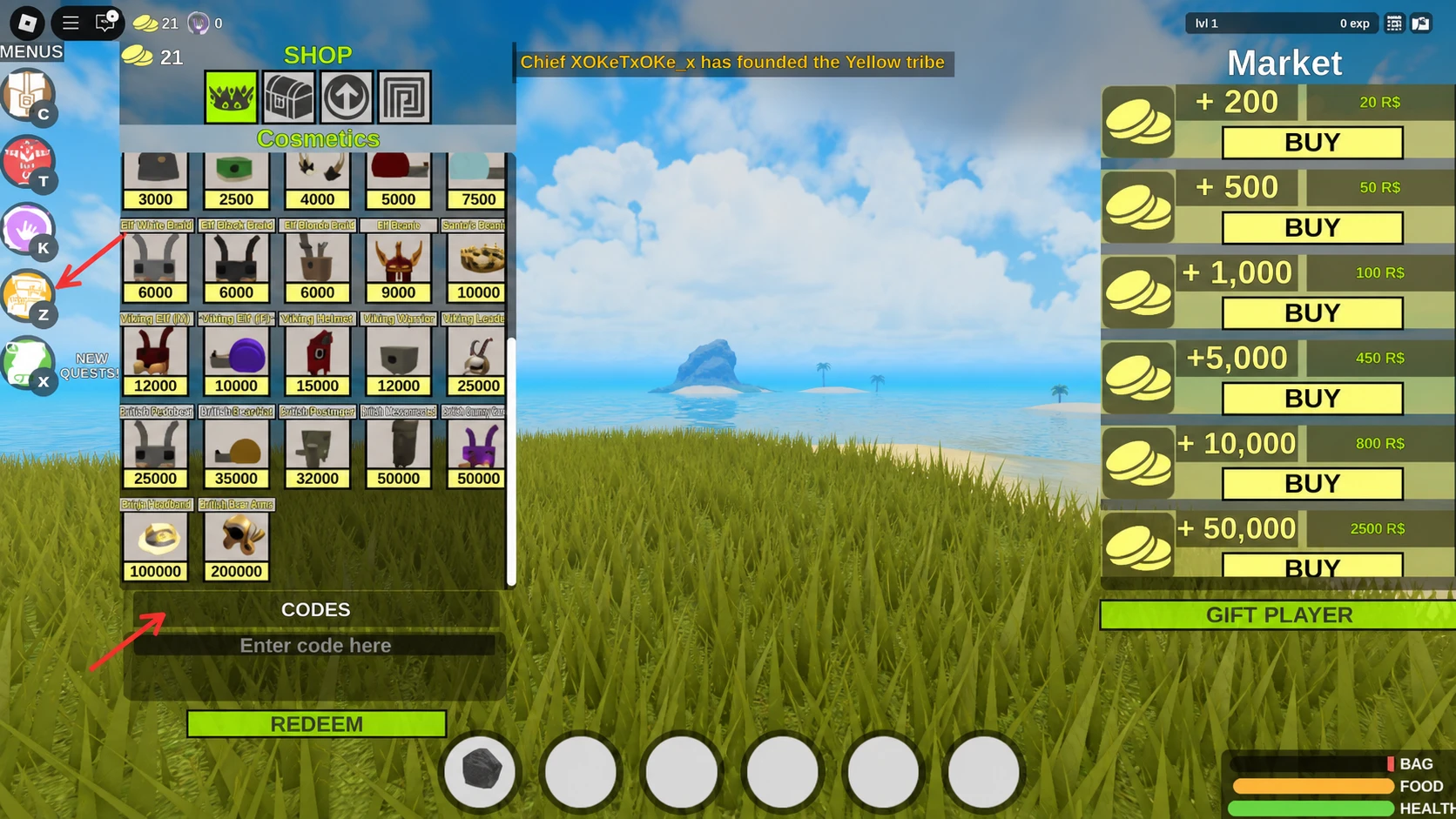 redeem roblox booga booga codes