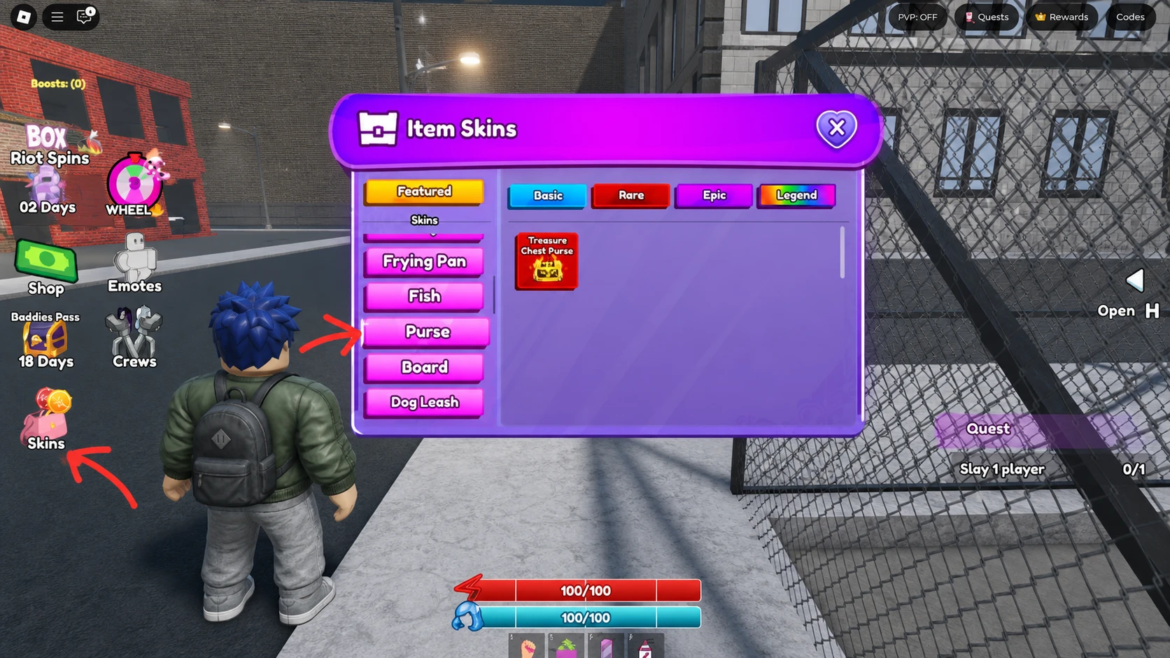 equipping purse in roblox baddies